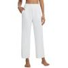 image:imagebaleaf Womens Wide Leg Yoga Pants 28 Dress Work Pants with Pockets Stretch High Waist Casual PantsStar White