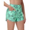 image:imageBALEAF Womens 3 Swim Board Shorts High Waisted Bathing Suit Bottoms for Swimming with Liner Pockets UPF 50Green Floral