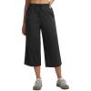 image:imagebaleaf 22 Wide Leg Pants for Women Capri Sweatpants Pant Cropped Lightweight Quick Dry Petite Pant with Pockets Loose FitBlack