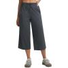image:imagebaleaf 22 Wide Leg Pants for Women Capri Sweatpants Pant Cropped Lightweight Quick Dry Petite Pant with Pockets Loose FitDark Gray