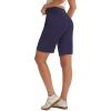 image:imagebaleaf 9 Womens Bermuda Shorts Knee Length High Waisted Long Shorts with Pockets Golf Walking Athletic Running CasualNavy Blue