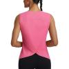 image:imagebaleaf Women Athletic Tops Sleeveless Workout Tank Tops Tennis Running Yoga Tennis Gym Split Back Quick Dry UPF 50Pink