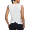 image:imagebaleaf Women Athletic Tops Sleeveless Workout Tank Tops Tennis Running Yoga Tennis Gym Split Back Quick Dry UPF 50White