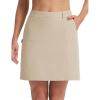 image:imagebaleaf Womens 18 Golf Skorts Skirts Pockets UPF 50 Zipper Quick Dry Casual Work Skort TravelKhaki