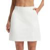 image:imagebaleaf Womens 18 Golf Skorts Skirts Pockets UPF 50 Zipper Quick Dry Casual Work Skort TravelStar White