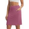 image:imagebaleaf Womens 20 Knee Length Skorts with 4 Pockets Golf Skort for Women UPF50 High Waisted Athletic Tennis Causal SkirtRose Red