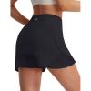 image:imagebaleaf Womens Athletic Running Shorts 3 High Waisted Quick Dry Lightweight Ruffled Workout Gym Shorts with LinerBlack