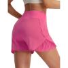 image:imagebaleaf Womens Athletic Running Shorts 3 High Waisted Quick Dry Lightweight Ruffled Workout Gym Shorts with LinerPink