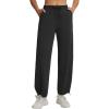 image:imagebaleaf Womens Barrel Pants with Pockets Drawstring Athletic Quick Dry Adjustable Cuff Wide Leg Tapered Fit Casual SweatpantsBlack