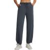image:imagebaleaf Womens Barrel Pants with Pockets Drawstring Athletic Quick Dry Adjustable Cuff Wide Leg Tapered Fit Casual SweatpantsDark Gray