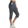image:imagebaleaf Womens Dressy Capri Pants Stretch with 5 Pockets Golf Capris Work Travel Business Casual UPF 50Dark Gray