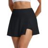 image:imagebaleaf Womens High Waisted 14 Swim Skirts Boxer Liner Quick Dry Tennis Skirt Bathing Suit Split Swimsuit Bottom with PocketBlack