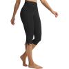 image:imagebaleaf Womens High Waisted Capri Leggings with Pockets Yoga Capris Pants Tummy Control Workout CasualBlack