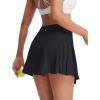 image:imagebaleaf Womens Tennis Skirts High Waisted Golf Skorts with Pockets Side Pleated Slit ALine Athletic Pickleball SkirtsBlack