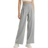image:imagebaleaf Womens Track Pants Lightweight Athletic Travel Wide Leg Pants with Pockets 30 Work Lounge Loose Fit UPF50Gray