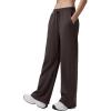 image:imagebaleaf Womens Wide Leg Fleece Lined PantsDark Brown
