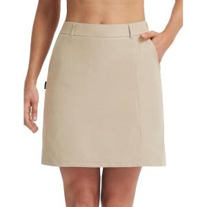 image:imagebaleaf Womens 18 Golf Skorts Skirts Pockets UPF 50 Zipper Quick Dry Casual Work Skort TravelKhaki