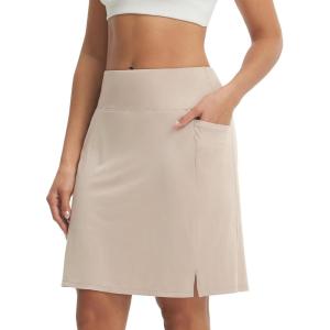 image:imagebaleaf Womens 20 Knee Length Skorts with 4 Pockets Golf Skort for Women UPF50 High Waisted Athletic Tennis Causal SkirtKhaki
