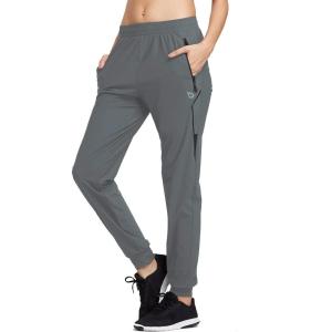 image:imagebaleaf Womens Joggers Running Pants Quick Dry Lightweight Workout with Zipper Pockets Drawstring Hiking Travel GymSlate Graypants