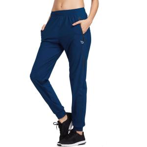 image:imagebaleaf Womens Joggers Running Pants Quick Dry Lightweight Workout with Zipper Pockets Drawstring Hiking Travel GymYalebluepants