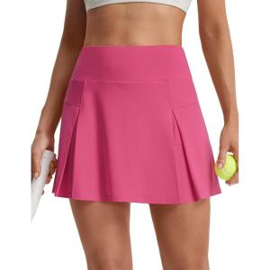 image:imagebaleaf Womens Tennis Skirts 14 High Waisted Golf Athletic Skorts with Shorts Pockets A Line Pickleball Casual SkirtPink