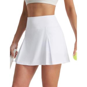 image:imagebaleaf Womens Tennis Skirts 14 High Waisted Golf Athletic Skorts with Shorts Pockets A Line Pickleball Casual SkirtWhite