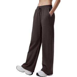 image:imagebaleaf Womens Wide Leg Fleece Lined PantsDark Brown