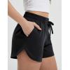image:imagebaleaf Womens 35 Running Shorts Quick Dry with Zipper Pocket Liner Shorts Gym WorkoutBlack