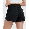 image:imagebaleaf Womens 35 Running Shorts Quick Dry with Zipper Pocket Liner Shorts Gym WorkoutBlack