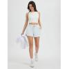 image:imagebaleaf Womens 35 Running Shorts Quick Dry with Zipper Pocket Liner Shorts Gym WorkoutLight Gray