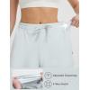 image:imagebaleaf Womens 35 Running Shorts Quick Dry with Zipper Pocket Liner Shorts Gym WorkoutLight Gray