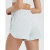 image:imagebaleaf Womens 35 Running Shorts Quick Dry with Zipper Pocket Liner Shorts Gym WorkoutLight Gray