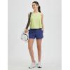 image:imagebaleaf Womens 35 Running Shorts Quick Dry with Zipper Pocket Liner Shorts Gym WorkoutNavy Blue