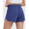 image:imagebaleaf Womens 35 Running Shorts Quick Dry with Zipper Pocket Liner Shorts Gym WorkoutNavy Blue