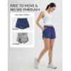 image:imagebaleaf Womens 35 Running Shorts Quick Dry with Zipper Pocket Liner Shorts Gym WorkoutNavy Blue