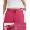 image:imagebaleaf Womens 35 Running Shorts Quick Dry with Zipper Pocket Liner Shorts Gym WorkoutRose Red