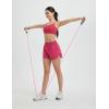 image:imagebaleaf Womens 35 Running Shorts Quick Dry with Zipper Pocket Liner Shorts Gym WorkoutRose Red
