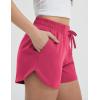 image:imagebaleaf Womens 35 Running Shorts Quick Dry with Zipper Pocket Liner Shorts Gym WorkoutRose Red