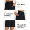 image:imagebaleaf Womens 7 Athletic Shorts Quick Dry Running Workout Lightweight High Waisted Long Shorts with PocketsBlack