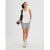 image:imagebaleaf Womens 7 Athletic Shorts Quick Dry Running Workout Lightweight High Waisted Long Shorts with PocketsGray