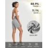 image:imagebaleaf Womens 7 Athletic Shorts Quick Dry Running Workout Lightweight High Waisted Long Shorts with PocketsGray