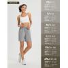 image:imagebaleaf Womens 7 Athletic Shorts Quick Dry Running Workout Lightweight High Waisted Long Shorts with PocketsGray