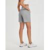 image:imagebaleaf Womens 7 Athletic Shorts Quick Dry Running Workout Lightweight High Waisted Long Shorts with PocketsGray