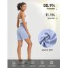 image:imagebaleaf Womens 7 Athletic Shorts Quick Dry Running Workout Lightweight High Waisted Long Shorts with PocketsLight Blue