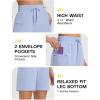 image:imagebaleaf Womens 7 Athletic Shorts Quick Dry Running Workout Lightweight High Waisted Long Shorts with PocketsLight Blue