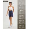 image:imagebaleaf Womens 7 Athletic Shorts Quick Dry Running Workout Lightweight High Waisted Long Shorts with PocketsNavy Blue