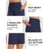 image:imagebaleaf Womens 7 Athletic Shorts Quick Dry Running Workout Lightweight High Waisted Long Shorts with PocketsNavy Blue