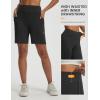 image:imagebaleaf Womens 7 Bermuda Shorts Athletic Running Long Shorts High Waisted with Zipper Pockets Workout Gym Hiking ShortsBlack