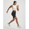 image:imagebaleaf Womens 7 Bermuda Shorts Athletic Running Long Shorts High Waisted with Zipper Pockets Workout Gym Hiking ShortsBlack