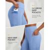 image:imagebaleaf Womens 7 Bermuda Shorts Athletic Running Long Shorts High Waisted with Zipper Pockets Workout Gym Hiking ShortsBlue
